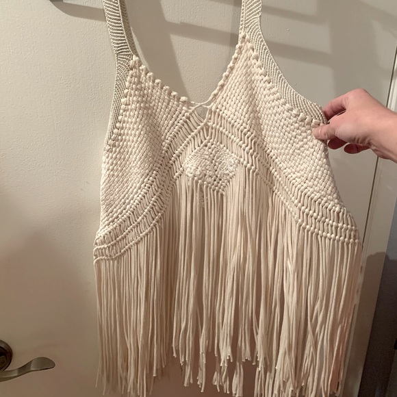 UO Staring at Stars boho macrame fringe top - Picture 4 of 5